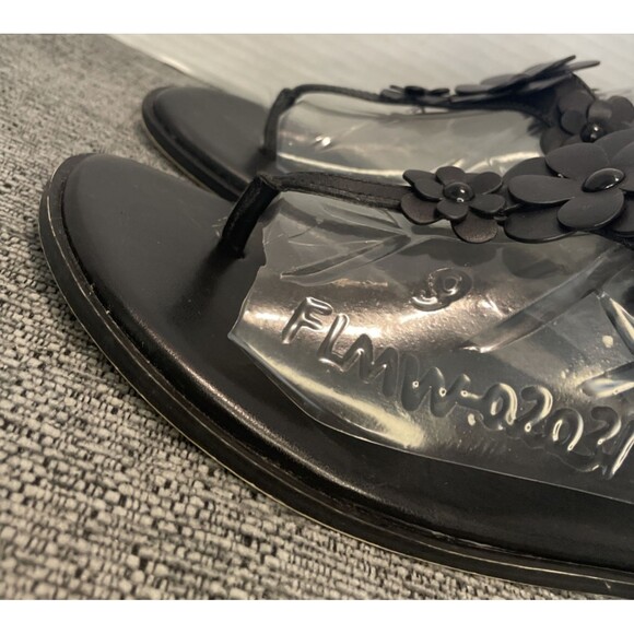Michael Kors Sandals‎ Women's Size 11M Black Flat Thong Slingback Flower Summer - Picture 6 of 16